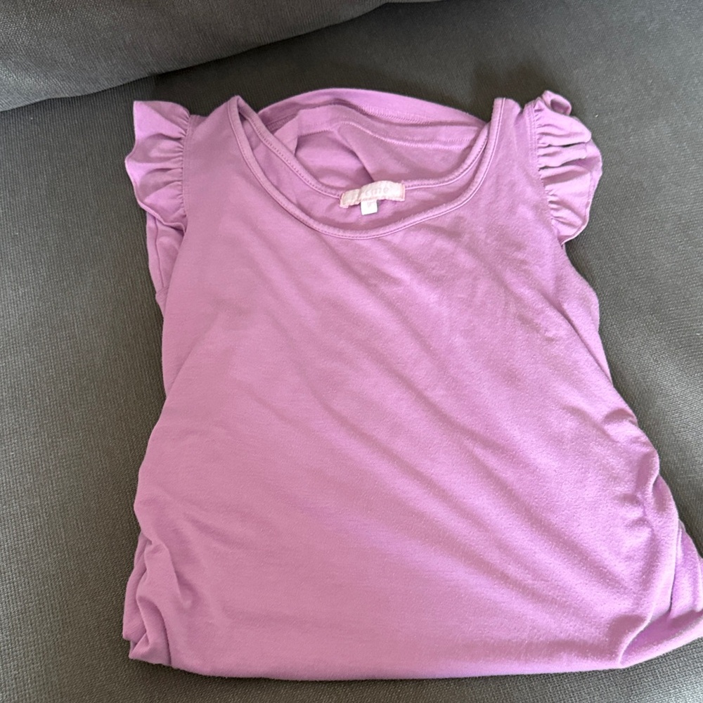 Woman’s maternity Ruffled Sleeve Pink dress